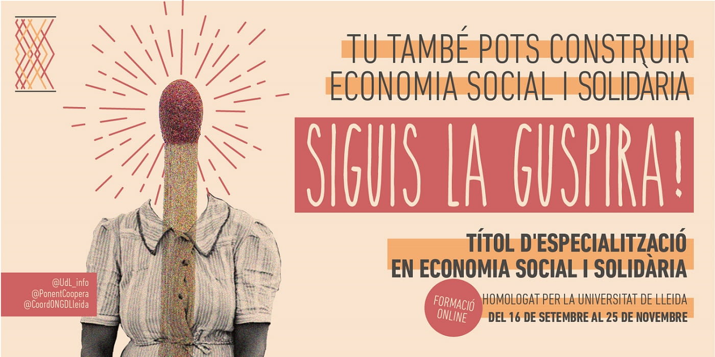 La tercera edició del Títol d’especialització en Economia Social i Solidària de la UdL impulsat per Ponent Coopera serà virtual